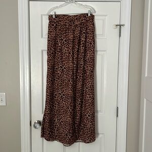 Summersalt The Perfect Palazzo Pants XL Tan Black Leopard Animal Beach